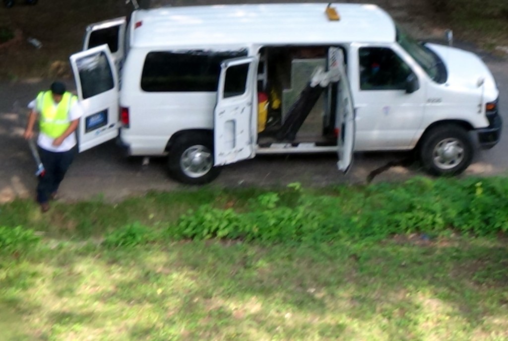 City Crew come out to inspect leak and turn off water.