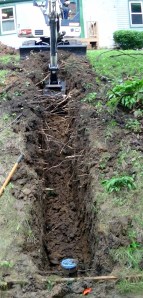 The trench ffrom a road view.