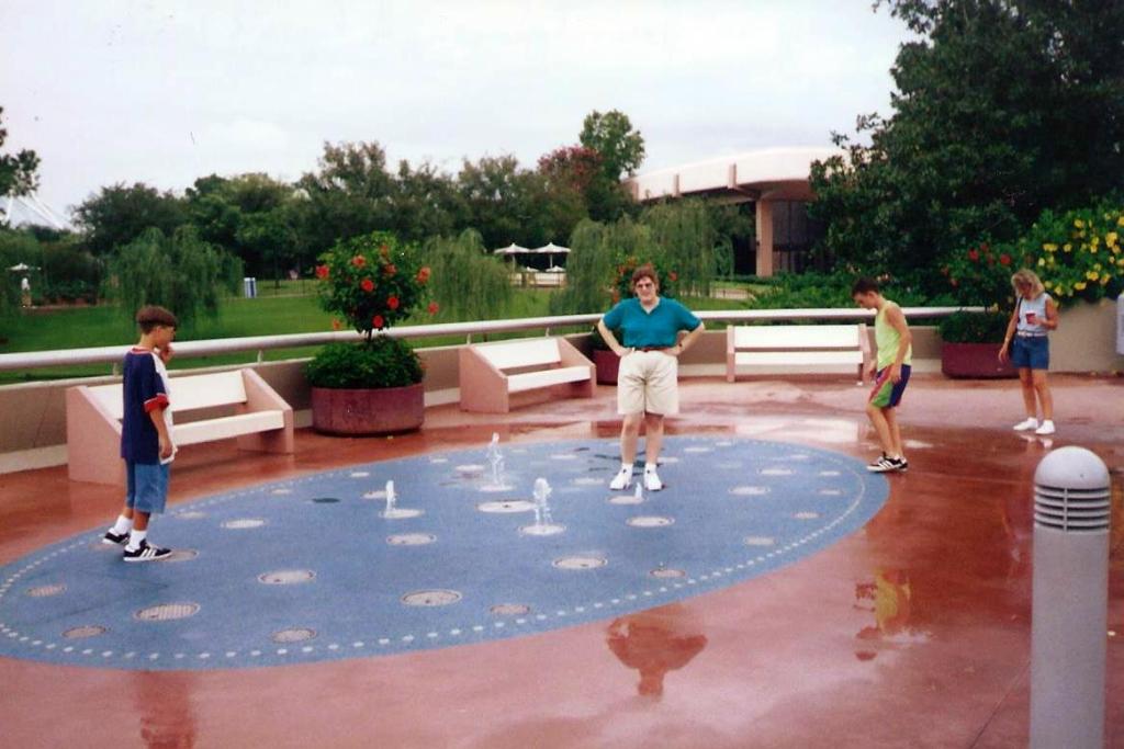 Betsy playing in fountains at Epcot Center -- Sept. 6, 1995.