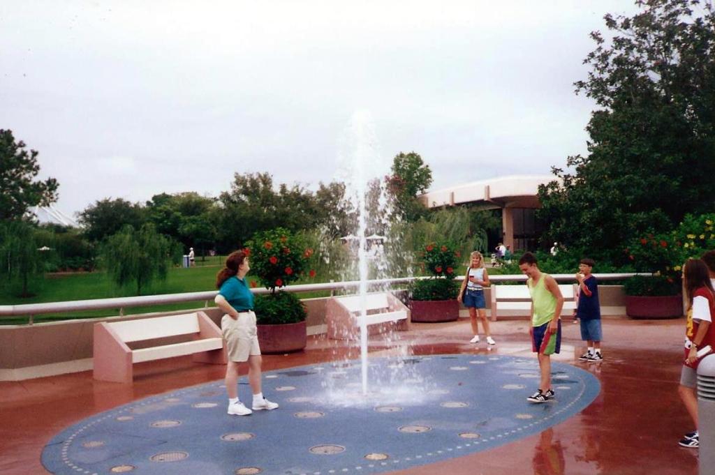 Betsy playing in fountains at Epcot Center -- Sept. 6, 1995.