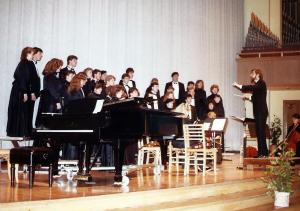 Dr. Jost directing the choir.