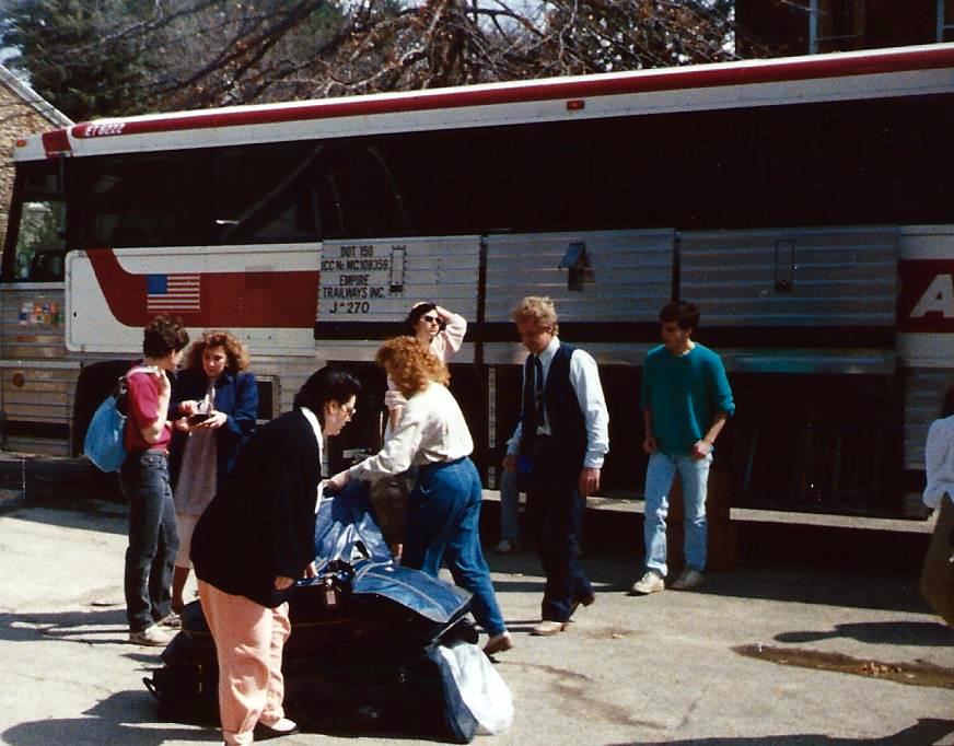 Loading the bus in Houghton.