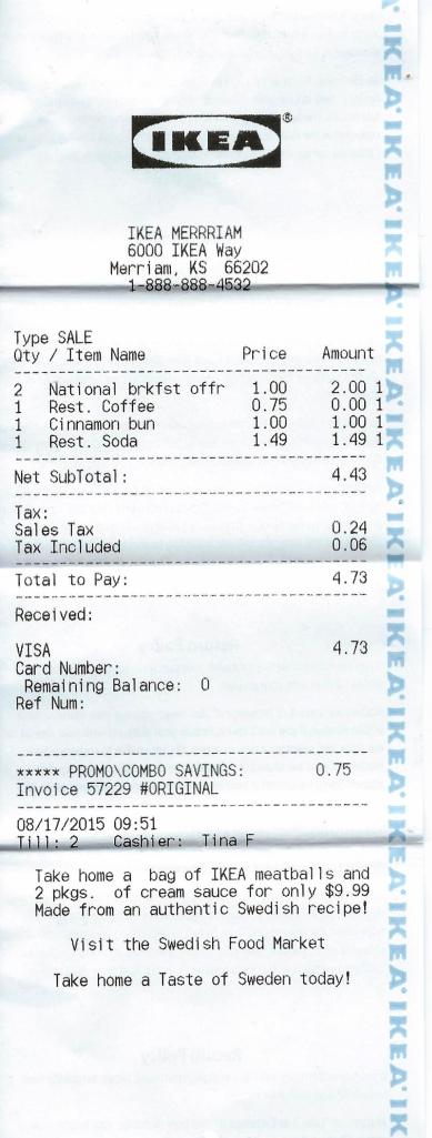 Ikea Receipt